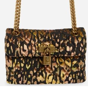 Kurt Geiger NWT Leopard Print Velvet Mini Brixton Crossbody Bag